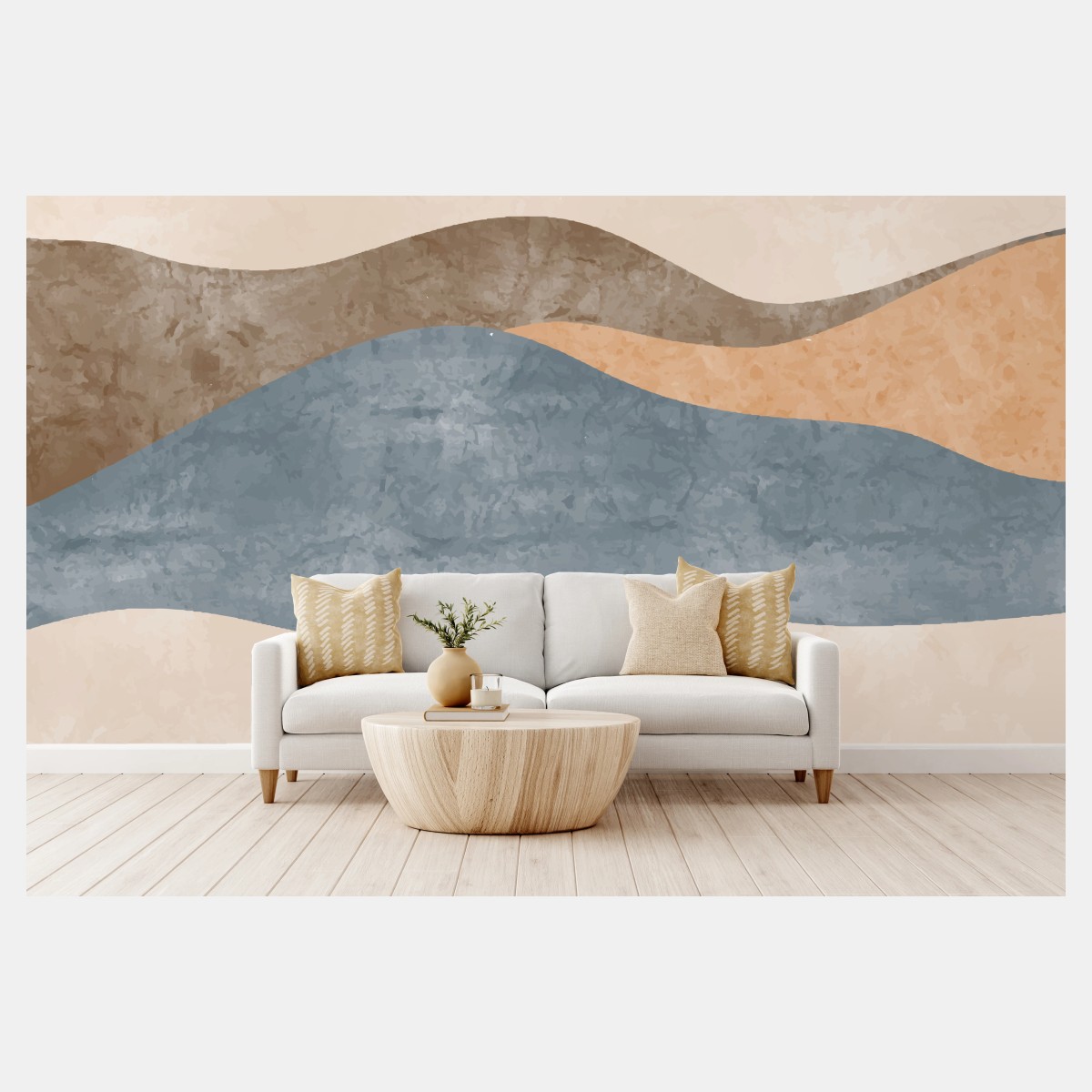 Fototapete erdige wellen abstrakte landschaft – Wallnifity®