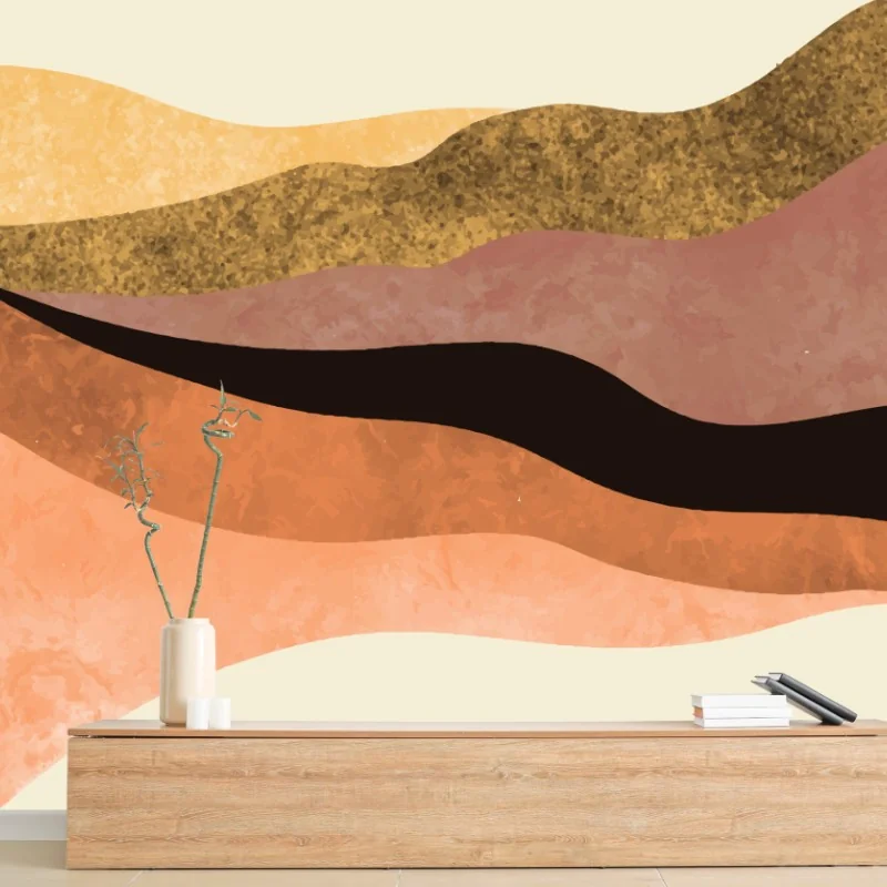 Fototapete erdige geschichtete wellen abstrakt – Wallnifity®