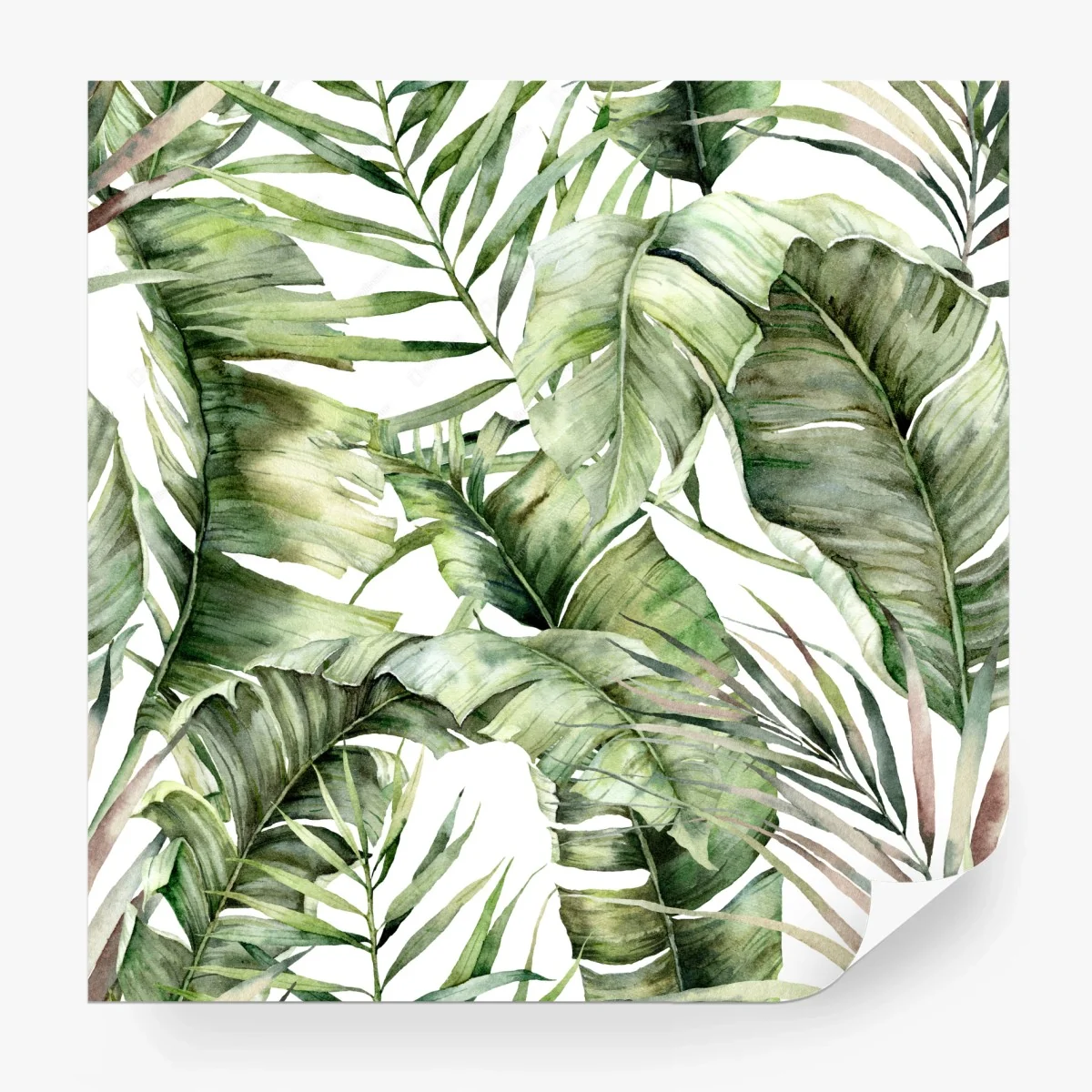 Fototapete aquarellmuster tropischer blätter – Wallnifity® Fototapete aquarellmuster tropischer blätter – Wallnifity®