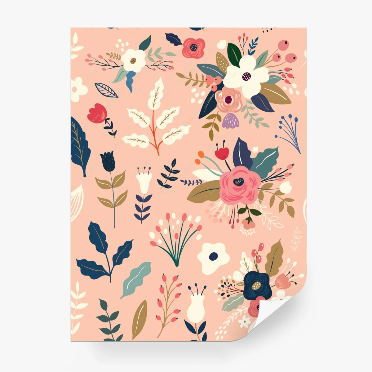 Fototapete zartes rosa blumenmuster – Wallnifity®