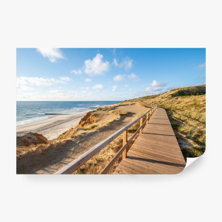 Fototapete sonniger küstensteg über sanddünen – Wallnifity®