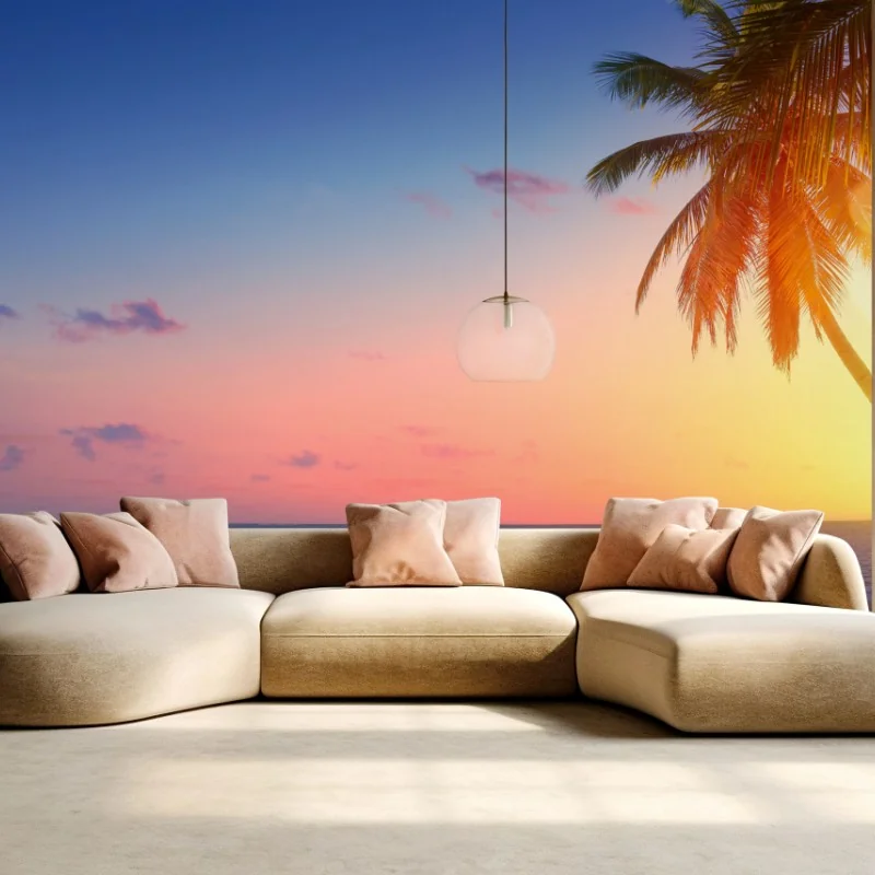 Fototapete tropischer sonnenaufgang am strand – Wallnifity® Fototapete tropischer sonnenaufgang am strand – Wallnifity®