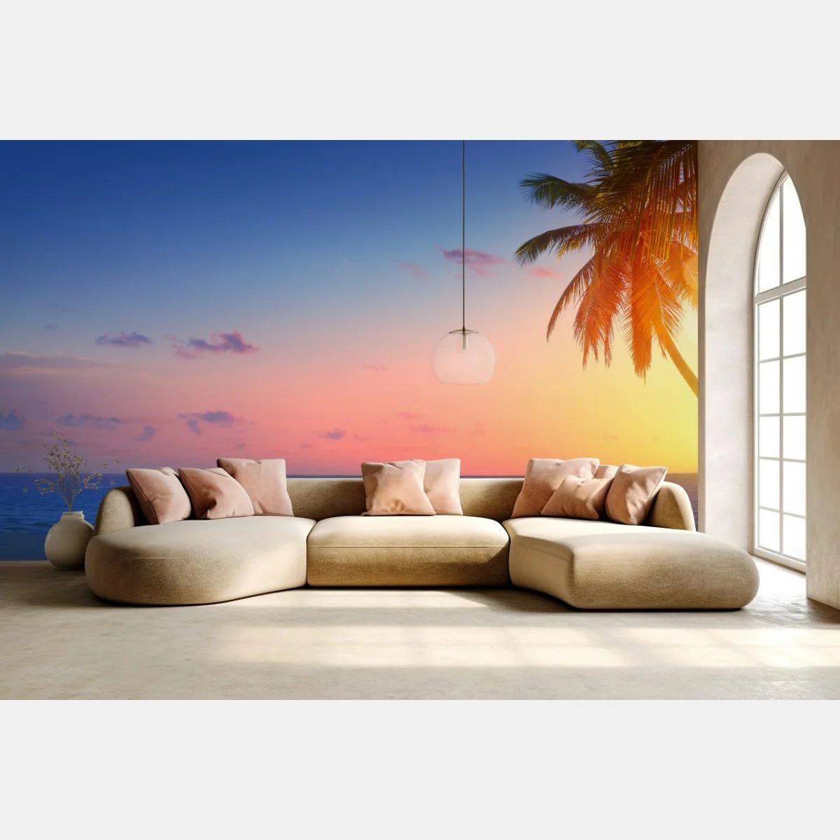 Fototapete tropischer sonnenaufgang am strand – Wallnifity® Fototapete tropischer sonnenaufgang am strand – Wallnifity®