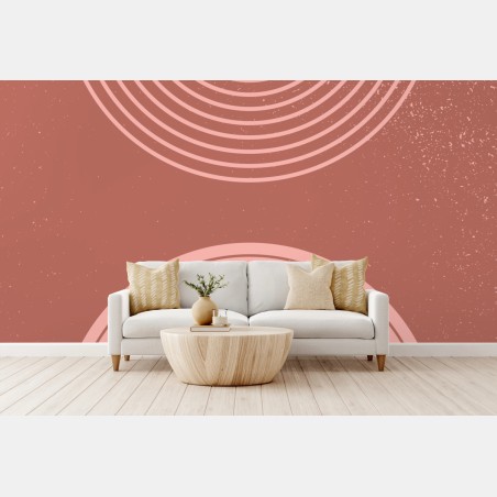 Fototapete sanfte rosa geometrische bögen – Wallnifity®