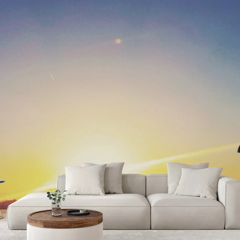 Fototapete goldener sonnenaufgang über dem see – Wallnifity®