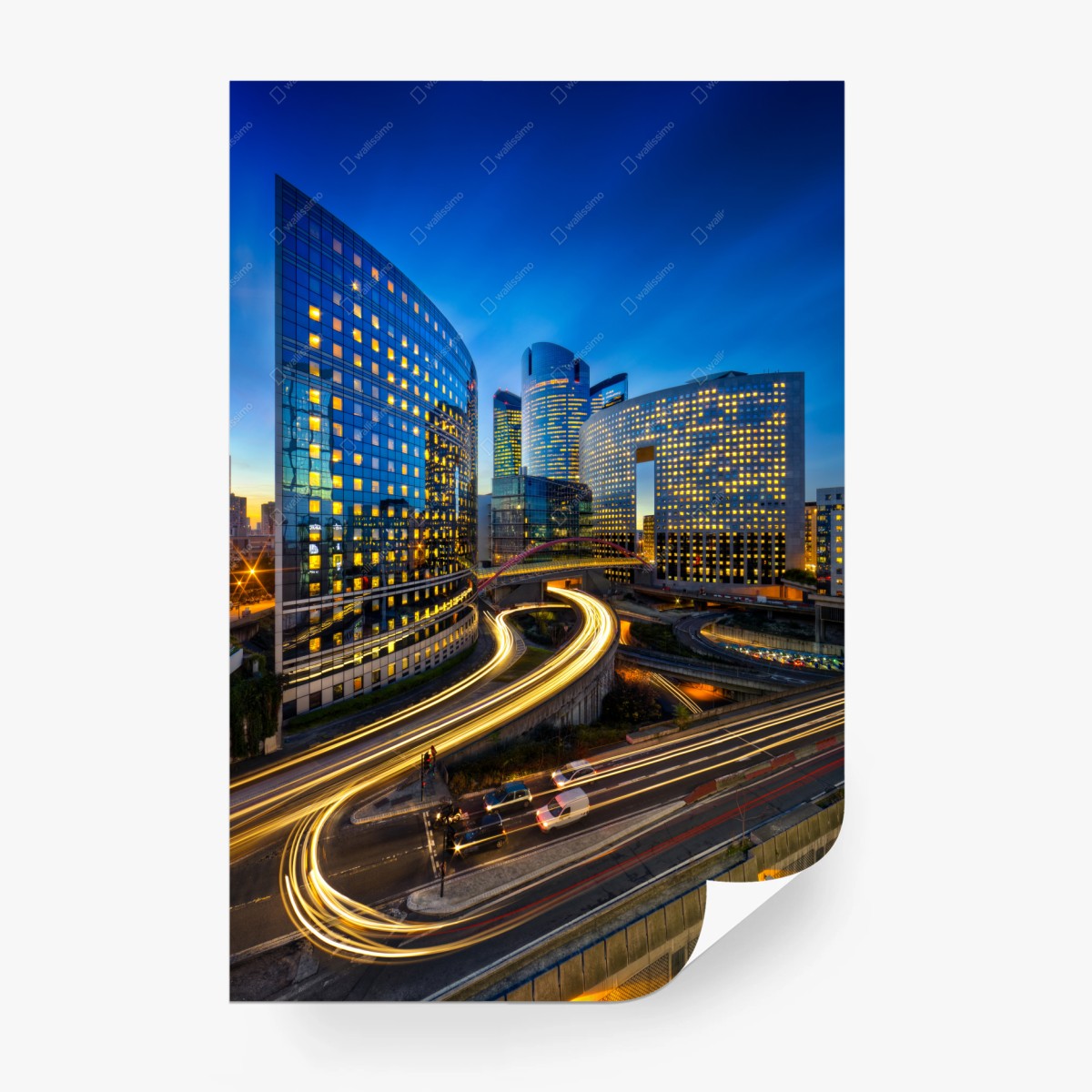 Fototapete moderne stadtsilhouette bei dämmerung – Wallnifity®