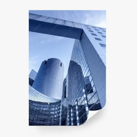 Fototapete moderne blaue stadtsilhouette – Wallnifity®