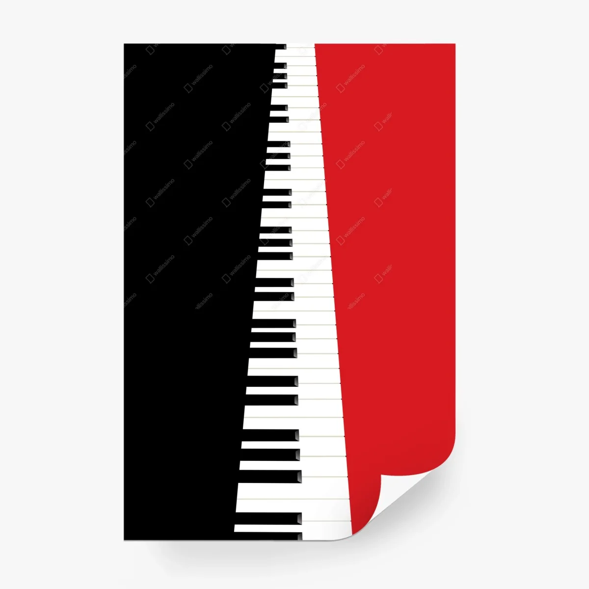 Fototapete schwarz-rotes klavier-tastatur motiv – Wallnifity®
