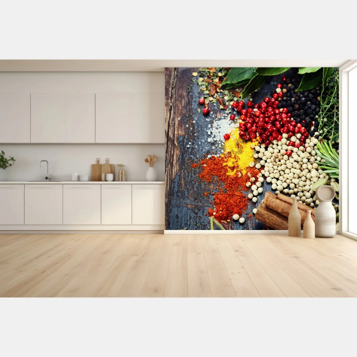 Fototapete buntes gewürzsortiment auf rustikalem holz – Wallnifity® Fototapete buntes gewürzsortiment auf rustikalem holz – Wallnifity®
