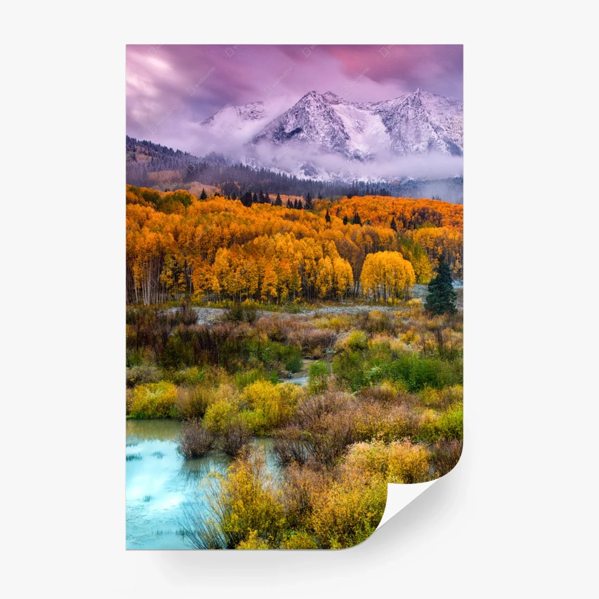 Fototapete rosafarbener sonnenaufgang über East Beckwith Mountain – Wallnifity®