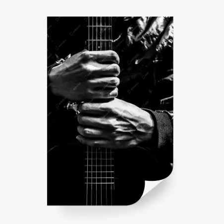 Fototapete hände am gitarrenhals – Wallnifity®