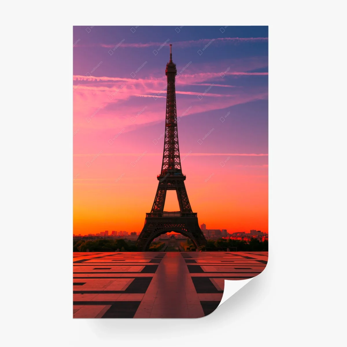 Fototapete sonnenaufgang über dem Eiffelturm – Wallnifity®