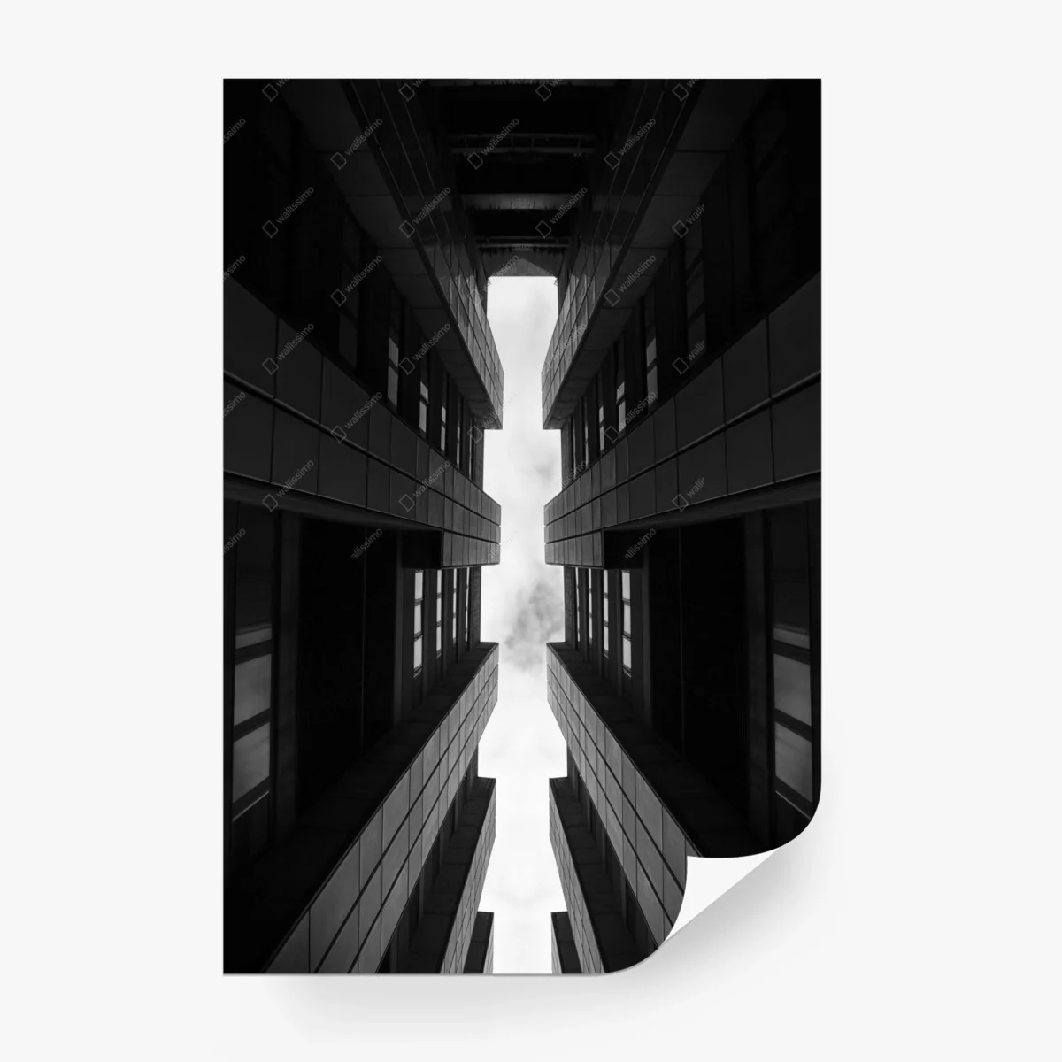 Fototapete vertikale städtische symmetrie in monochrom – Wallnifity®