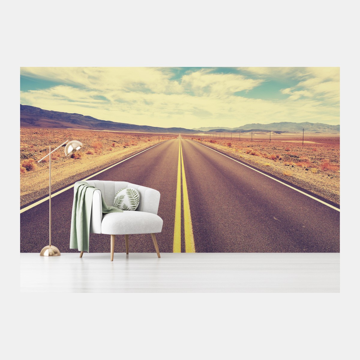 Fototapete vintage wüstenstraße, Death Valley – Wallnifity®