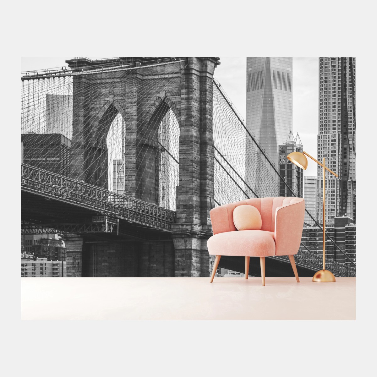 Fototapete Brooklyn bridge schwarzweiß stadtbild – Wallnifity®
