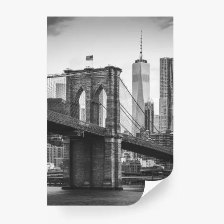 Fototapete Brooklyn bridge schwarzweiß stadtbild – Wallnifity®