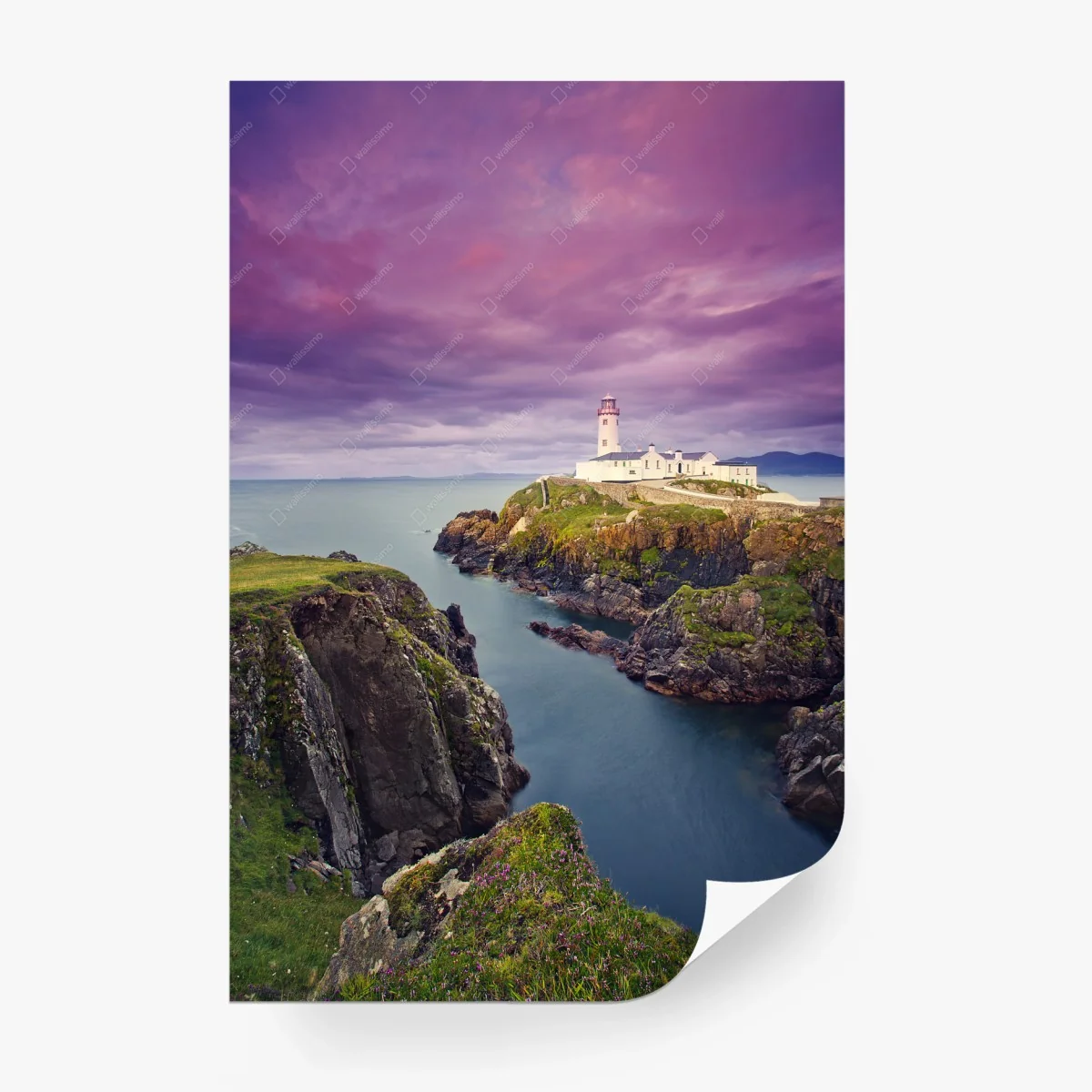 Fototapete lila leuchtturm an steiler küste – Wallnifity® Fototapete lila leuchtturm an steiler küste – Wallnifity®