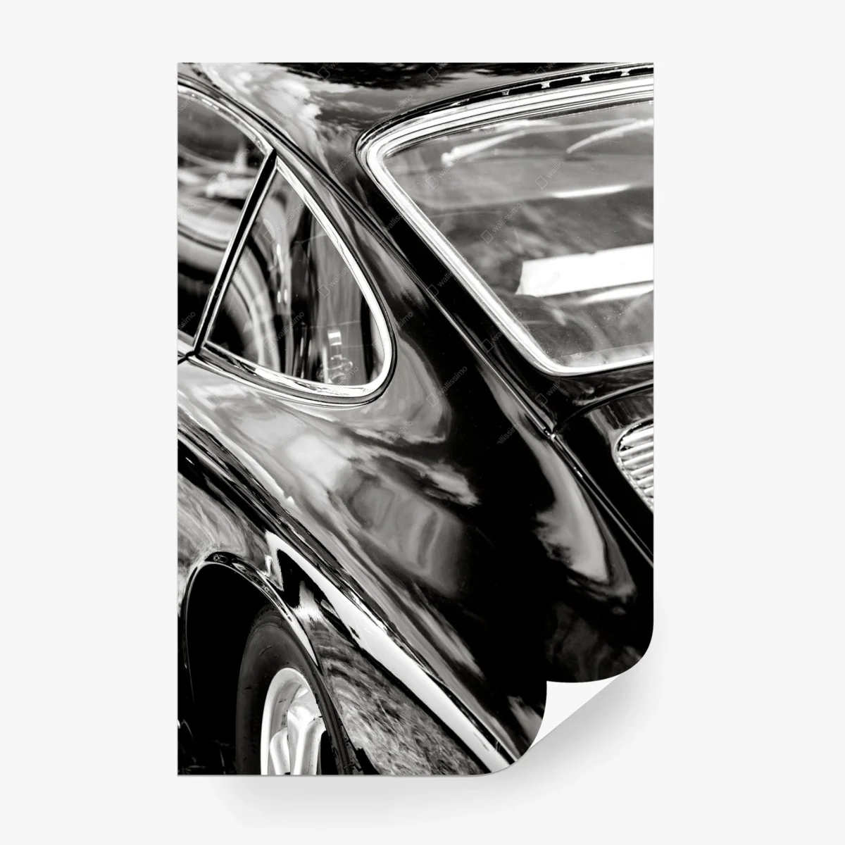 Fototapete oldtimer rückansicht detail in schwarzweiß – Wallnifity®