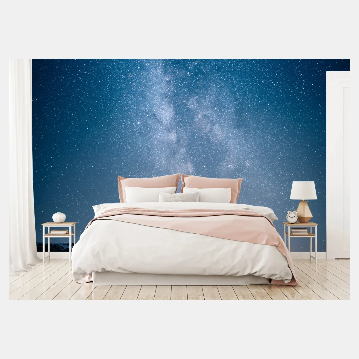 Fototapete milchstraße über bergspiegelung – Wallnifity® Fototapete milchstraße über bergspiegelung – Wallnifity®