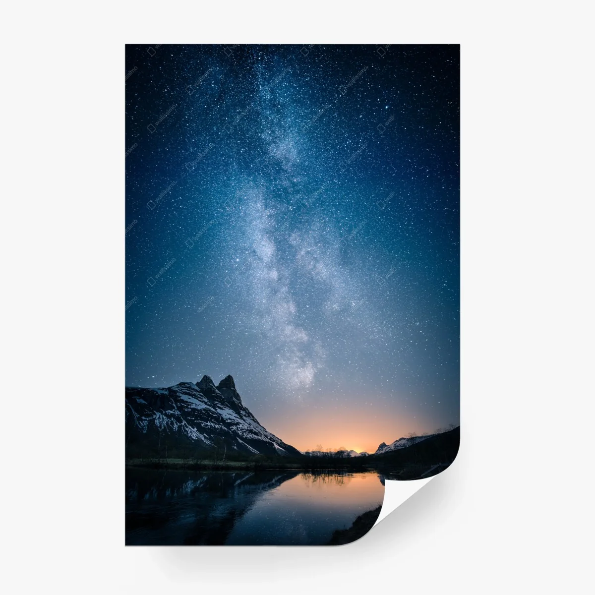 Fototapete milchstraße über bergspiegelung – Wallnifity® Fototapete milchstraße über bergspiegelung – Wallnifity®