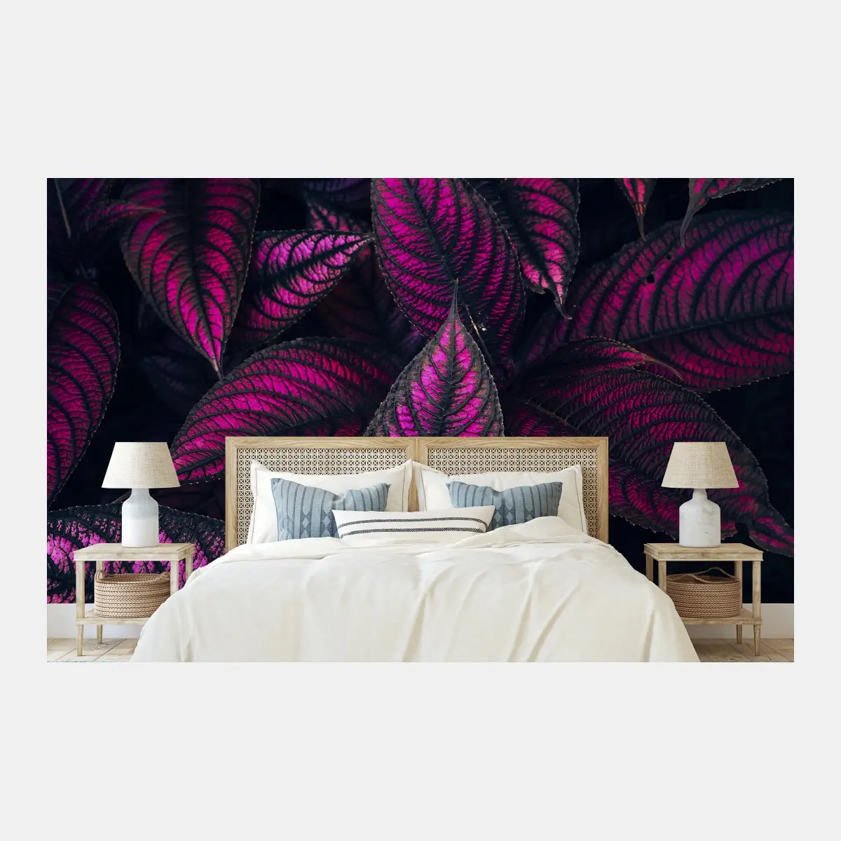Fototapete leuchtendes violettes blättermotiv – Wallnifity®