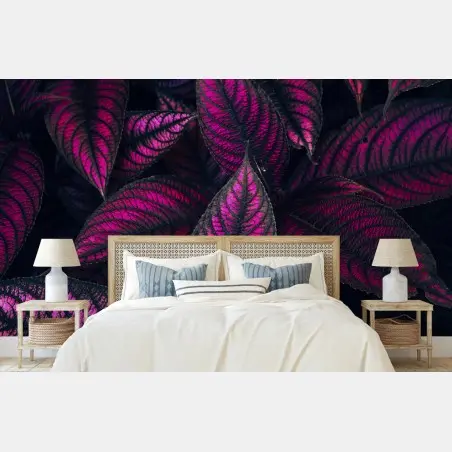 Fototapete leuchtendes violettes blättermotiv – Wallnifity®