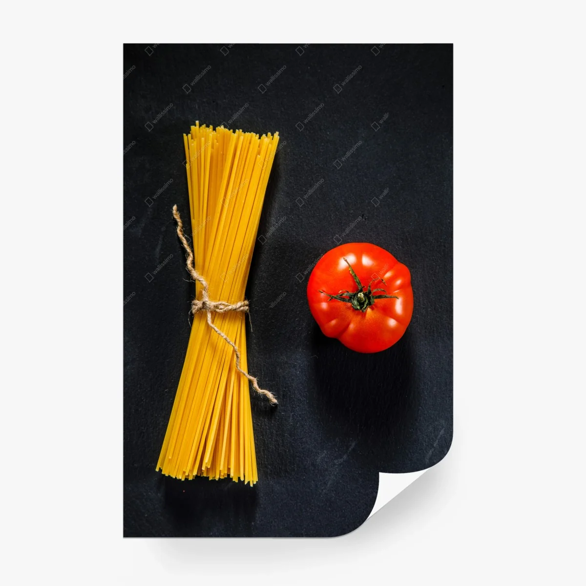 Fototapete minimalistische spaghetti- und tomatenkomposition – Wallnifity®