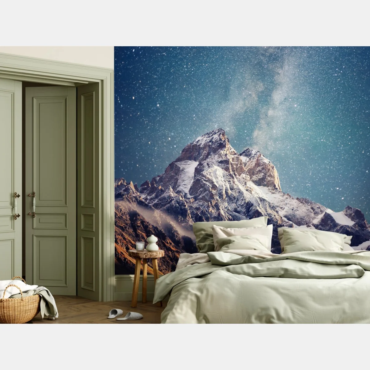Fototapete sternennacht über Ushba – Wallnifity® Fototapete sternennacht über Ushba – Wallnifity®