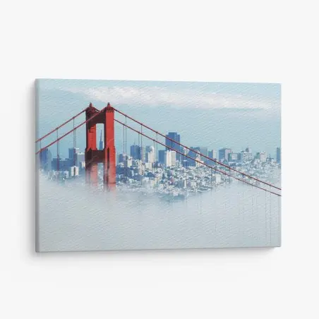 Leinwandbild Golden Gate im nebel über San Francisco – Wallnifity®