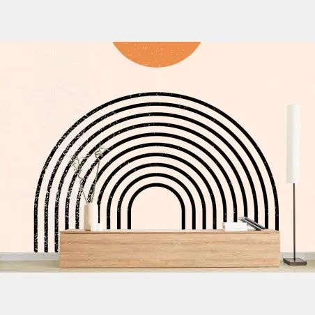 Fototapete minimalistischer bogen mit sonne – Wallnifity®