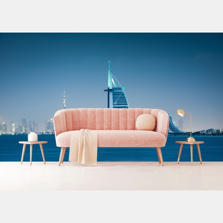 Fototapete Dubai skyline bei dämmerung – Wallnifity®