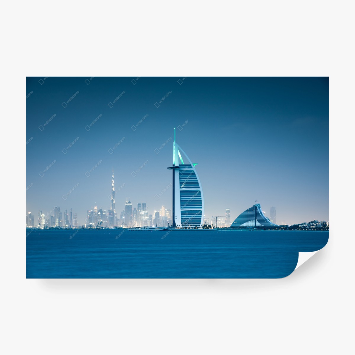 Fototapete Dubai skyline bei dämmerung – Wallnifity®