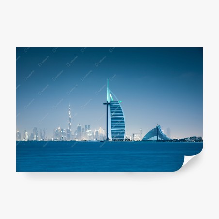 Fototapete Dubai skyline bei dämmerung – Wallnifity®