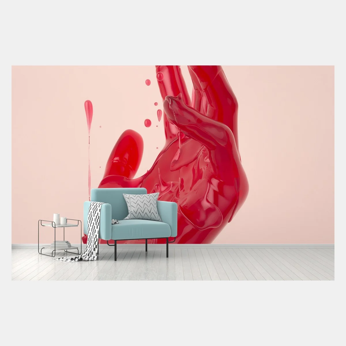 Fototapete schmelzende rote hand abstrakte grafik – Wallnifity® Fototapete schmelzende rote hand abstrakte grafik – Wallnifity®