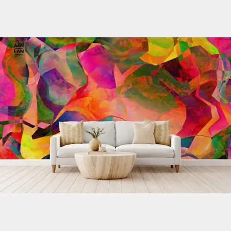 Fototapete lebendige geometrische abstraktion – Wallnifity®