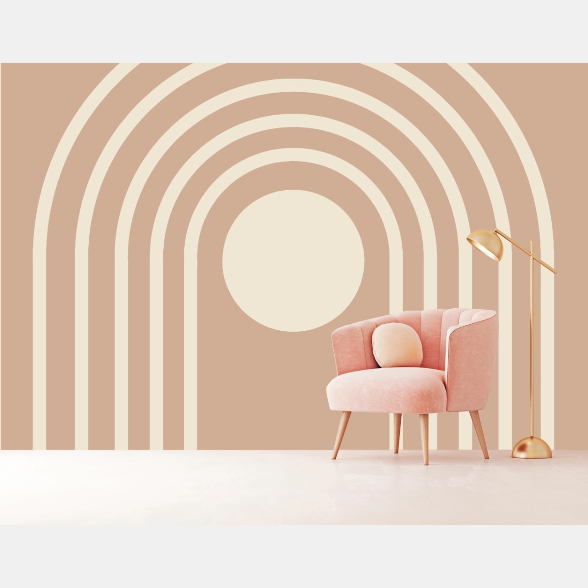 Fototapete pastellbogen geometrisches motiv – Wallnifity®