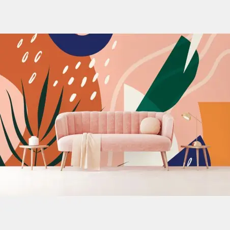 Fototapete pastell-botanische abstrakte komposition – Wallnifity®