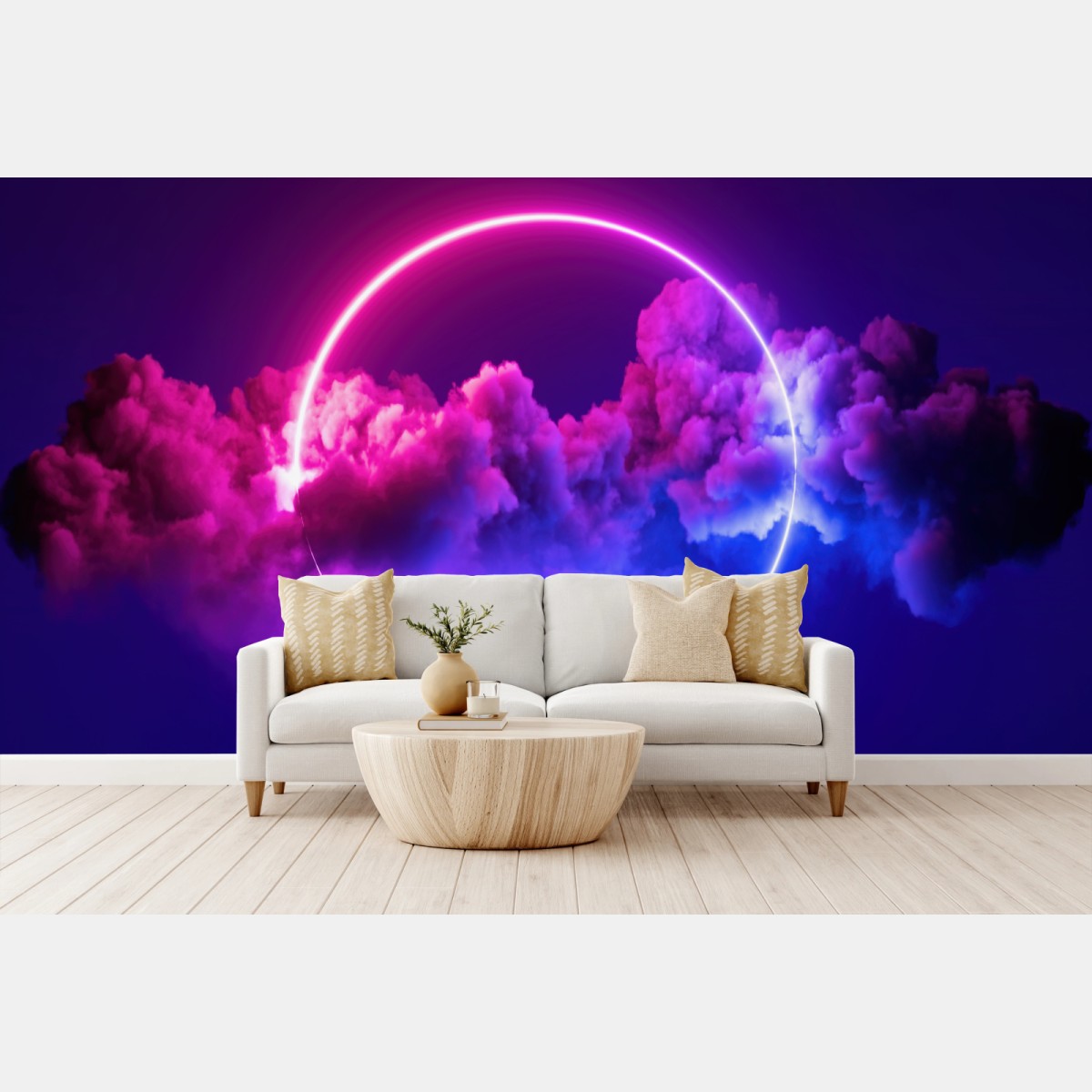 Fototapete neon wolkenring – Wallnifity®