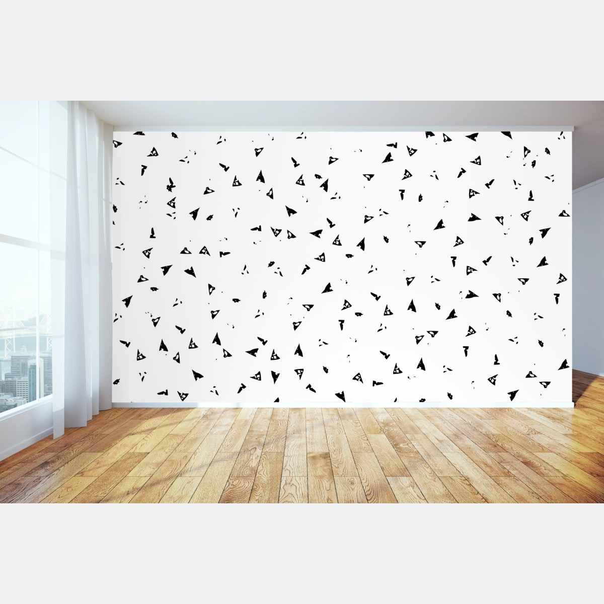 Fototapete minimalistisches muster mit schwarzen dreiecken – Wallnifity®