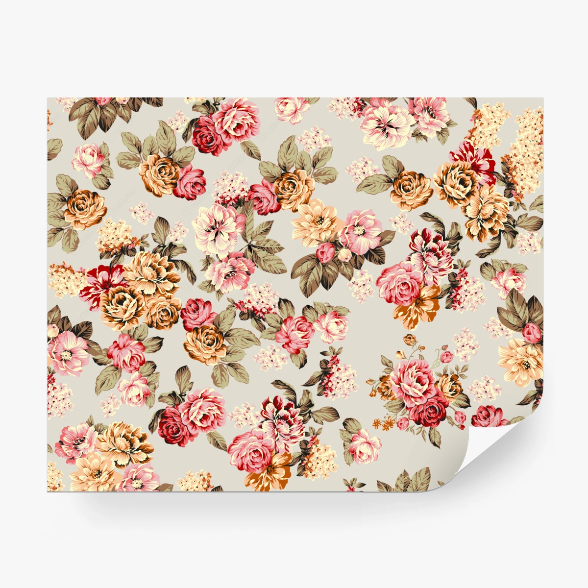 Fototapete vintage pastell blumenmuster – Wallnifity®