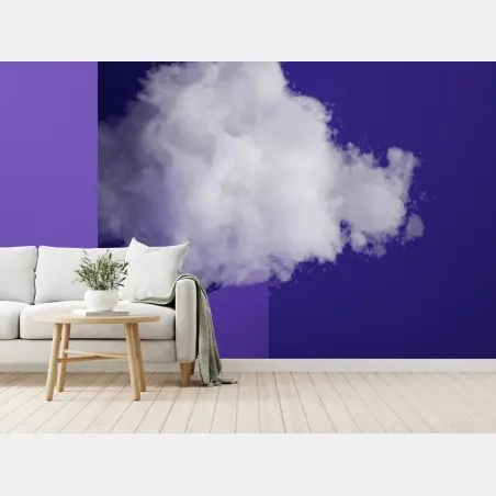 Fototapete schwebende wolke im violetten interieur – Wallnifity®