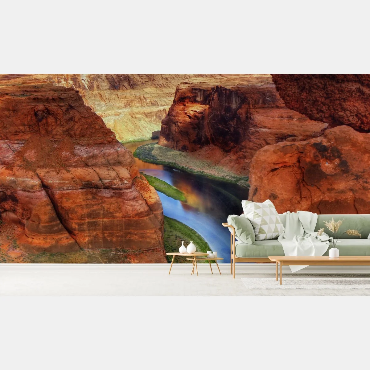 Fototapete Horseshoe Bend schlucht panorama – Wallnifity® Fototapete Horseshoe Bend schlucht panorama – Wallnifity®