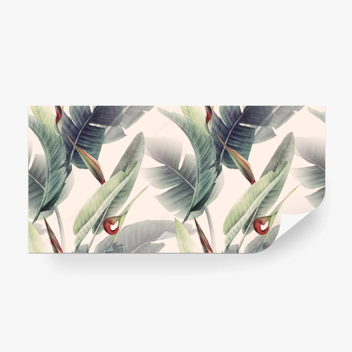 Fototapete tropisches aquarell blattmuster mit bananenblättern – Wallnifity®