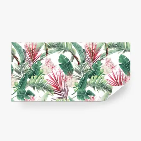 Fototapete tropisches blumenmuster in aquarell – Wallnifity®