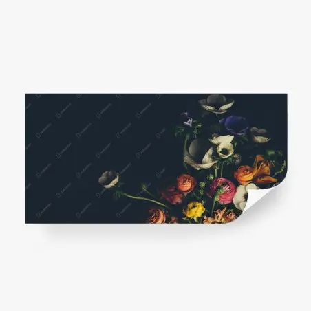Fototapete stimmungsvoller blumenstrauß vor dunklem hintergrund – Wallnifity®