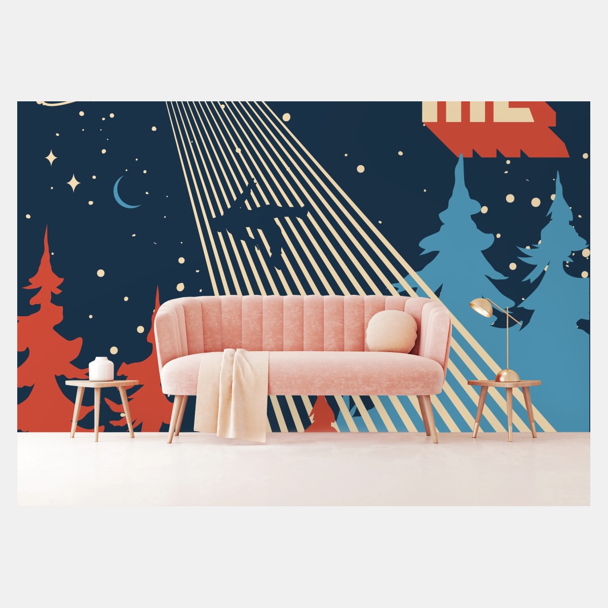 Fototapete come with me vintage ufo grafik – Wallnifity®