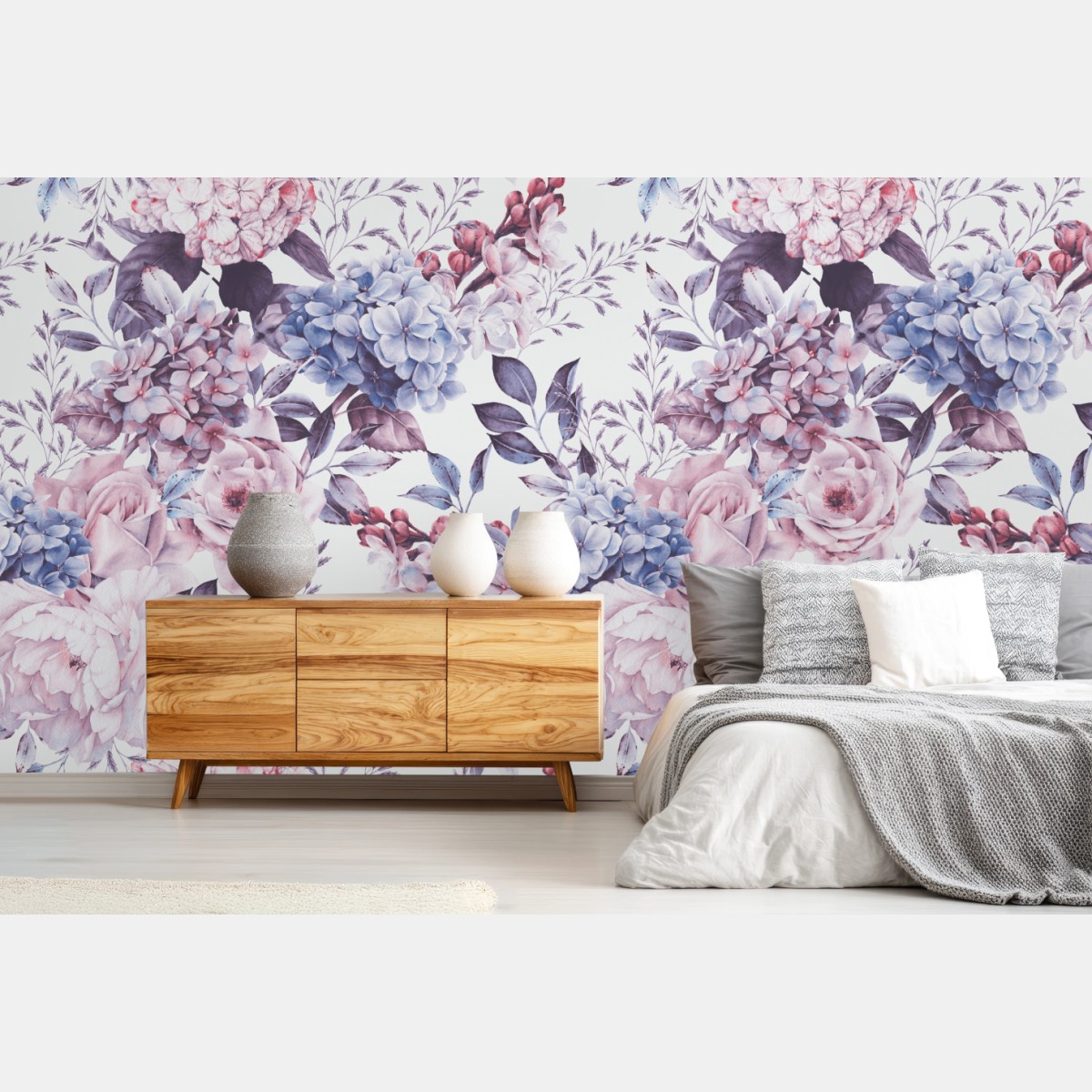 Fototapete pastell aquarell blumenmuster – Wallnifity®