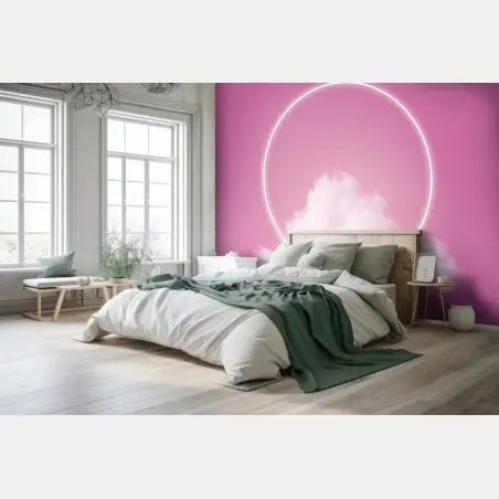 Fototapete pastellwolke mit neon-aureole – Wallnifity®