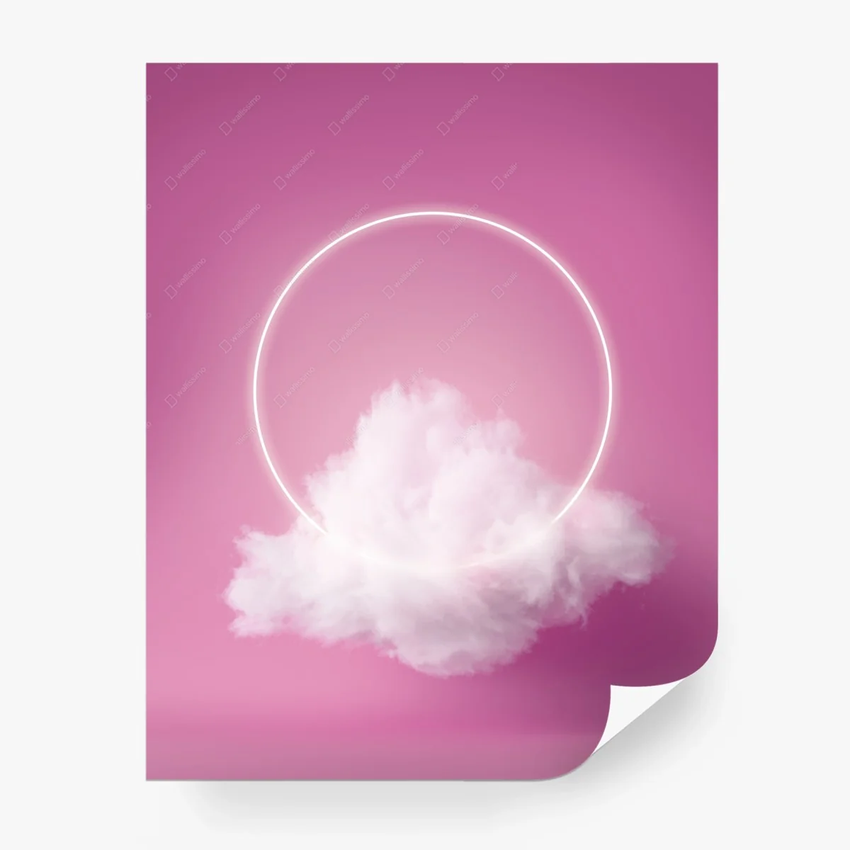 Fototapete pastellwolke mit neon-aureole – Wallnifity®