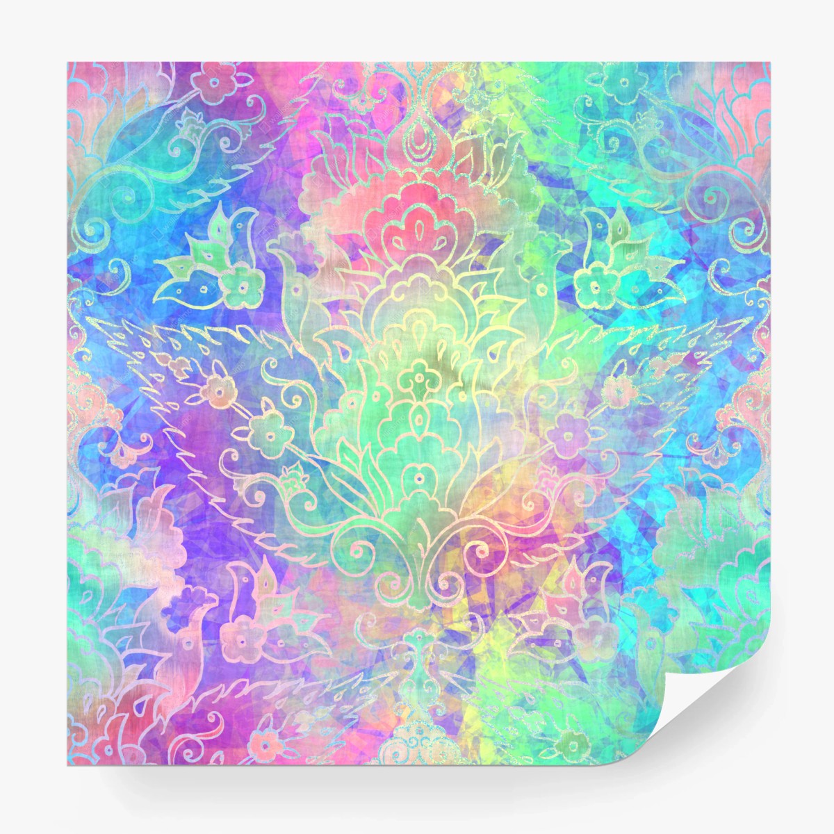 Fototapete pastell boho floral mandala muster – Wallnifity®